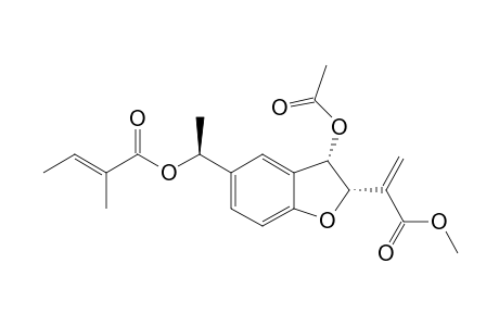 2-(1'-CARBOMETHOXYVINYL)-3-ALPHA-ACETOXY-5-(1'-TIGLOYLOXYETHYL)-2,3-DIHYDROBENZOFURAN