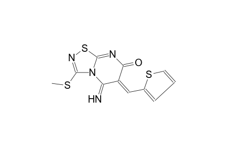 (6Z)-5-imino-3-(methylsulfanyl)-6-(2-thienylmethylene)-5,6-dihydro-7H-[1,2,4]thiadiazolo[4,5-a]pyrimidin-7-one