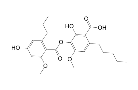 Benzoic acid, 2-hydroxy-3-[(4-hydroxy-2-methoxy-6-propylbenzoyl)oxy]-4-methoxy-6-pentyl-