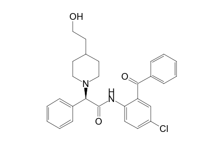 (R,S)-N-(2-benzoyl-4-chlorophenyl)-2-(4-(2-hydroxyethyl)-piperidin-1-yl)-2-phenylacetamide
