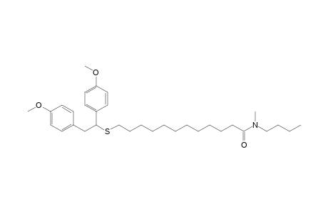 12-[1,2-bis(4-methoxyphenyl)ethylthio]-N-butyl-N-methyl-lauramide