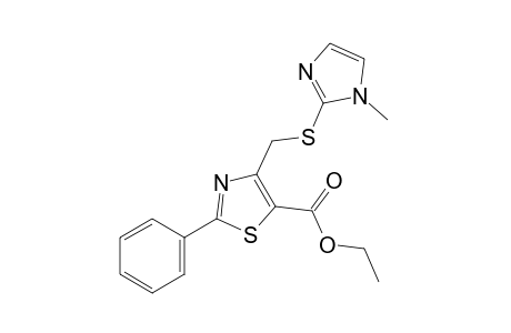 4-{[(1-methylimidazol-2-yl)thio]methyl}-2-phenyl-5-thiazolecarboxylic acid, ethyl ester