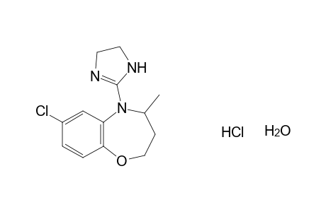 7-chloro-5-(2-imidazolin-2-yl)-4-methyl-2,3,4,5-tetrahydro-1,5-benzoxazepine, monohydrochloride, monohydrate