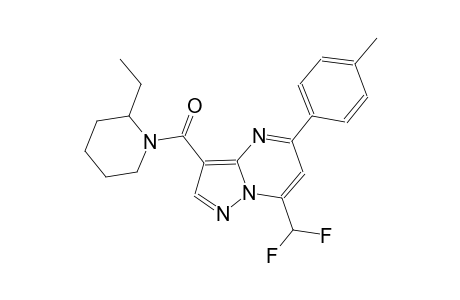 7-(difluoromethyl)-3-[(2-ethyl-1-piperidinyl)carbonyl]-5-(4-methylphenyl)pyrazolo[1,5-a]pyrimidine