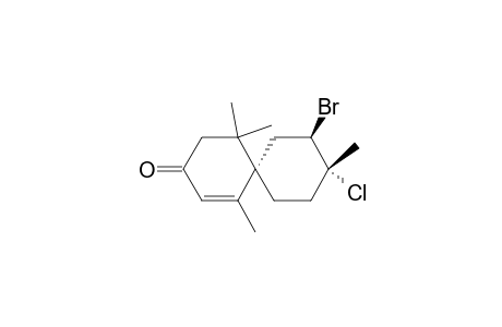 Spiro[5.5]undec-1-en-3-one, 8-bromo-9-chloro-1,5,5,9-tetramethyl-, [6S-(6.alpha.,8.beta.,9.alpha.)]-