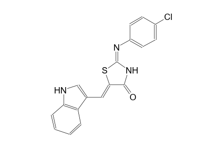 (2E,5Z)-2-[(4-chlorophenyl)imino]-5-(1H-indol-3-ylmethylene)-1,3-thiazolidin-4-one