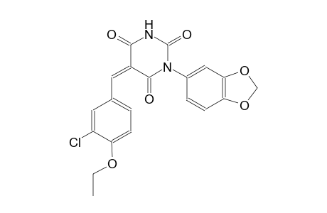(5Z)-1-(1,3-benzodioxol-5-yl)-5-(3-chloro-4-ethoxybenzylidene)-2,4,6(1H,3H,5H)-pyrimidinetrione