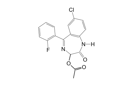 ACETIC ACID, ESTER WITH 7-CHLORO-1,3-DIHYDRO-5-(o-FLUOROPHENYL)-3-HYDROXY-2H-1,4-BENZODIAZEPIN-2-ONE
