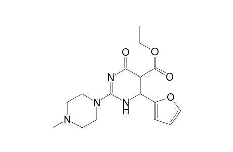 5-Pyrimidinecarboxylic acid, 4-(2-furanyl)-3,4,5,6-tetrahydro-2-(4-methyl-1-piperazinyl)-6-oxo-, ethyl ester