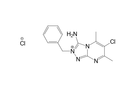 3-Amino-2-benzyl-6-chloro-5,7-dimethyl[1,2,4]triazolo[4,3-a]pyrimidin-2-ium Chloride