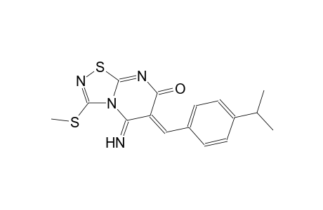 (6Z)-5-imino-6-(4-isopropylbenzylidene)-3-(methylsulfanyl)-5,6-dihydro-7H-[1,2,4]thiadiazolo[4,5-a]pyrimidin-7-one