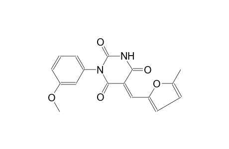 2,4,6(1H,3H,5H)-pyrimidinetrione, 1-(3-methoxyphenyl)-5-[(5-methyl-2-furanyl)methylene]-, (5E)-