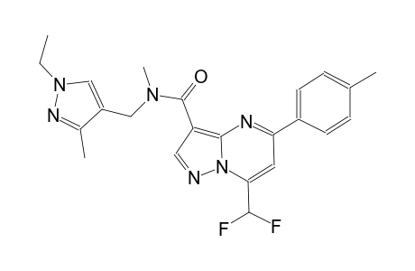 7-(difluoromethyl)-N-[(1-ethyl-3-methyl-1H-pyrazol-4-yl)methyl]-N-methyl-5-(4-methylphenyl)pyrazolo[1,5-a]pyrimidine-3-carboxamide