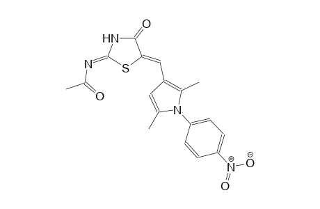 N-((2Z,5Z)-5-{[2,5-dimethyl-1-(4-nitrophenyl)-1H-pyrrol-3-yl]methylene}-4-oxo-1,3-thiazolidin-2-ylidene)acetamide