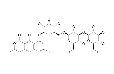 TORALACTONE-9-O-BETA-D-GLUCOPYRANOSYL-(1->3)-O-BETA-D-GLUCOPYRANOSYL-(1->6)-O-BETA-D-GLUCOPYRANOSIDE