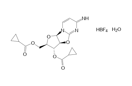 2,2'-anhydro-1-(ß-D-arabinofuranosyl)cytosine, 3',5'-bis-(cyclopropanecarboxylate), compound with hydrogen tetrafluoroborate(1:1), monohydrate
