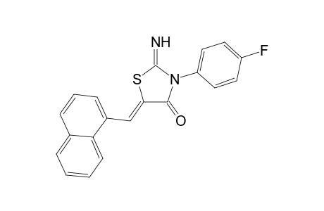 (5Z)-2-azanylidene-3-(4-fluorophenyl)-5-(naphthalen-1-ylmethylidene)-1,3-thiazolidin-4-one