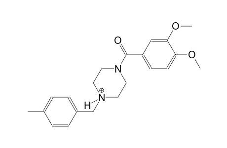 1-(3,4-dimethoxybenzoyl)-4-(4-methylbenzyl)piperazin-4-ium