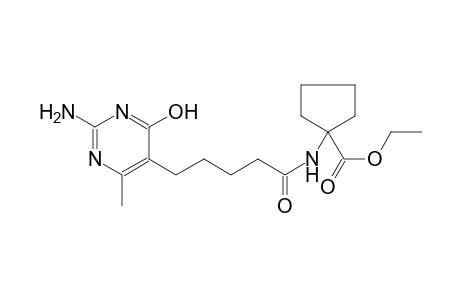 ethyl 1-{[5-(2-amino-4-hydroxy-6-methyl-5-pyrimidinyl)pentanoyl]amino}cyclopentanecarboxylate