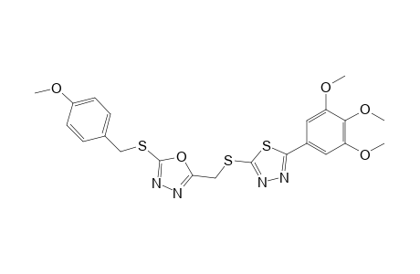 2-(3,4,5-Trimethoxyphenyl)-5-{[5-(4-methoxybenzylthio)-1,3,4-oxadiazol-2-yl]methylthio}-1,3,4-thiadiazole
