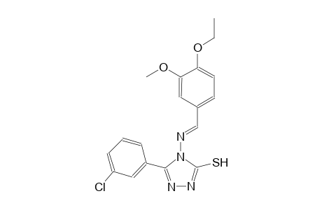 5-(3-chlorophenyl)-4-{[(E)-(4-ethoxy-3-methoxyphenyl)methylidene]amino}-4H-1,2,4-triazol-3-yl hydrosulfide