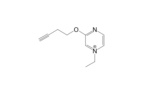 3-but-3-ynoxy-1-ethylpyrazin-1-ium