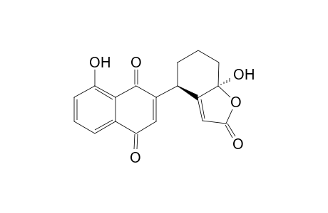 8-Hydroxy-2-(2',3',5',6',7',7'a-7'a-hydroxy-2-oxobenzofuran-4'-yl)-1,4-naphthoquinone