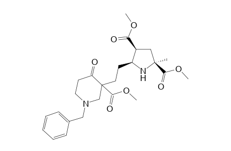 Dimethyl 2-methyl-c-5-[1'-(1"benzyl-3"-methoxycarbonyl-4"-oxopiperidyl)ethyl]pyrrolidine-r-2,c-4-dicarboxylate