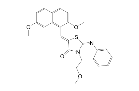 (2E,5Z)-5-[(2,7-dimethoxy-1-naphthyl)methylene]-3-(2-methoxyethyl)-2-(phenylimino)-1,3-thiazolidin-4-one