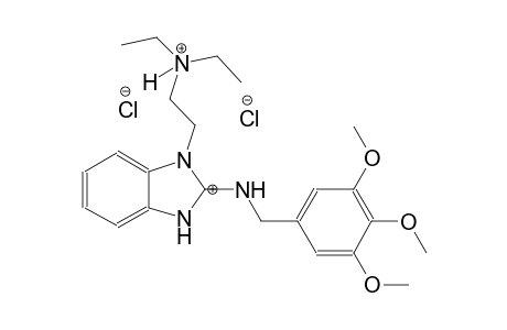 (E)-N,N-diethyl-2-(2-((3,4,5-trimethoxybenzyl)iminio)-2,3-dihydro-1H-benzo[d]imidazol-1-yl)ethanaminium chloride