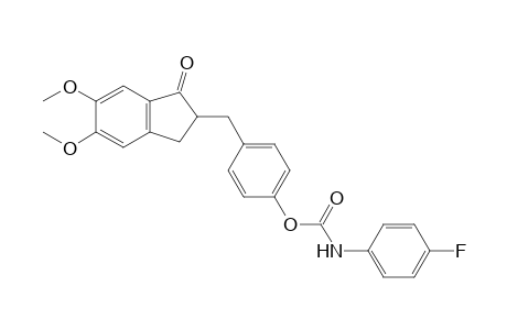 4-[(5,6-Dimethoxy-1-oxo-2,3-dihydro-1H-inden-2-yl)methyl]phenyl(4-fluorophenyl) carbamate