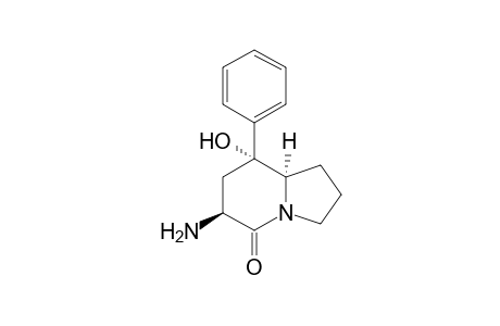 (6S,8R,8aR)-(+/-)-6-Amino-8-hydroxy-8-phenylhexahydroindolizin-5-one