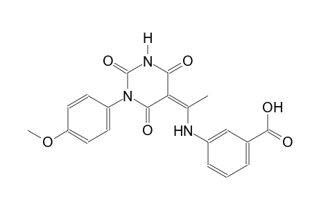 3-{[(1Z)-1-(1-(4-methoxyphenyl)-2,4,6-trioxotetrahydro-5(2H)-pyrimidinylidene)ethyl]amino}benzoic acid