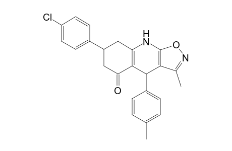 7-(4-Chlorophenyl)-3-methyl-4-(4-methylphenyl)-4,7,8,9-tetrahydroisoxazolo[5,4-b]quinolin-5(6H)-one