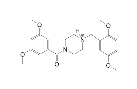 1-(3,5-dimethoxybenzoyl)-4-(2,5-dimethoxybenzyl)piperazin-4-ium