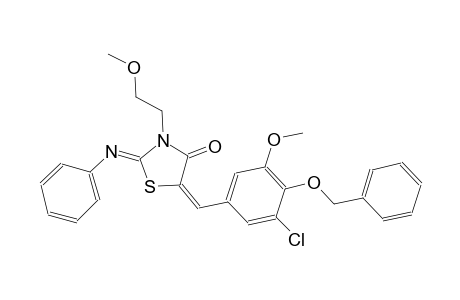 (2Z,5E)-5-[4-(benzyloxy)-3-chloro-5-methoxybenzylidene]-3-(2-methoxyethyl)-2-(phenylimino)-1,3-thiazolidin-4-one