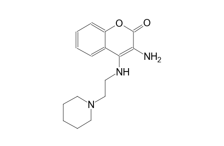 2H-1-benzopyran-2-one, 3-amino-4-[[2-(1-piperidinyl)ethyl]amino]-