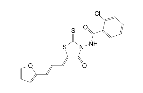 2-chloro-N-{(5Z)-5-[(2E)-3-(2-furyl)-2-propenylidene]-4-oxo-2-thioxo-1,3-thiazolidin-3-yl}benzamide