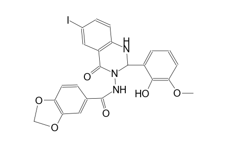 N-(2-(2-hydroxy-3-methoxyphenyl)-6-iodo-4-oxo-1,4-dihydro-3(2H)-quinazolinyl)-1,3-benzodioxole-5-carboxamide