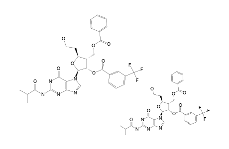 N2-ISOBUTYRYL-7-[(2R,3R,4R,5R)-4-BENZOYLOXYMETHYL-5-(2-HYDROXYETHYL)-3-[(META-TRIFLUOROMETHYL)-BENZOYLOXY]-TETRAHYDROFURAN-2-YL]-GUANINE