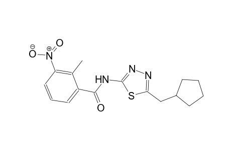 N-[5-(cyclopentylmethyl)-1,3,4-thiadiazol-2-yl]-2-methyl-3-nitrobenzamide