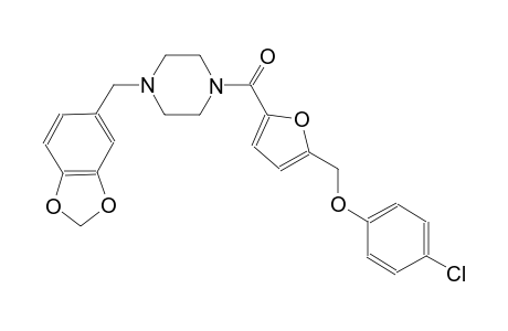 1-(1,3-benzodioxol-5-ylmethyl)-4-{5-[(4-chlorophenoxy)methyl]-2-furoyl}piperazine