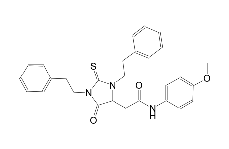 N-(4-methoxyphenyl)-2-[5-oxo-1,3-bis(2-phenylethyl)-2-thioxo-4-imidazolidinyl]acetamide