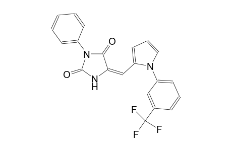 (5E)-3-phenyl-5-({1-[3-(trifluoromethyl)phenyl]-1H-pyrrol-2-yl}methylene)-2,4-imidazolidinedione
