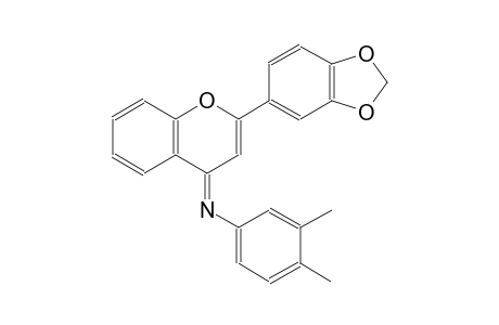 N-[(4E)-2-(1,3-benzodioxol-5-yl)-4H-chromen-4-ylidene]-3,4-dimethylaniline