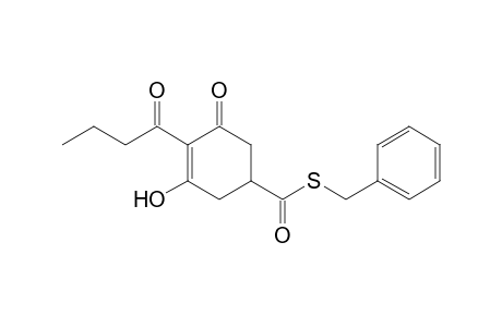 3-Cyclohexene-1-carbothioic acid, 3-hydroxy-5-oxo-4-(1-oxobutyl)-,S-(phenylmethyl) ester