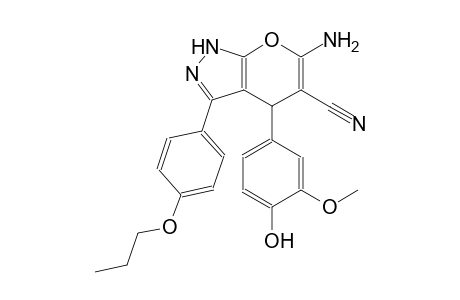 6-amino-4-(4-hydroxy-3-methoxyphenyl)-3-(4-propoxyphenyl)-1,4-dihydropyrano[2,3-c]pyrazole-5-carbonitrile