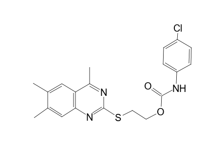 2-(4,6,7-trimethylquinazolin-2-yl)sulfanylethyl N-(4-chlorophenyl)carbamate