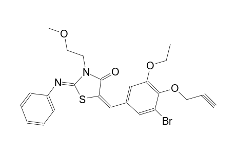 (2Z,5E)-5-[3-bromo-5-ethoxy-4-(2-propynyloxy)benzylidene]-3-(2-methoxyethyl)-2-(phenylimino)-1,3-thiazolidin-4-one