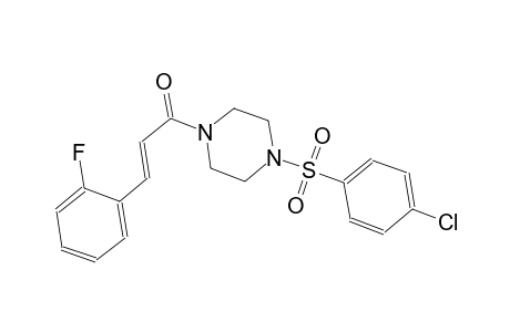 1-[(4-chlorophenyl)sulfonyl]-4-[(2E)-3-(2-fluorophenyl)-2-propenoyl]piperazine